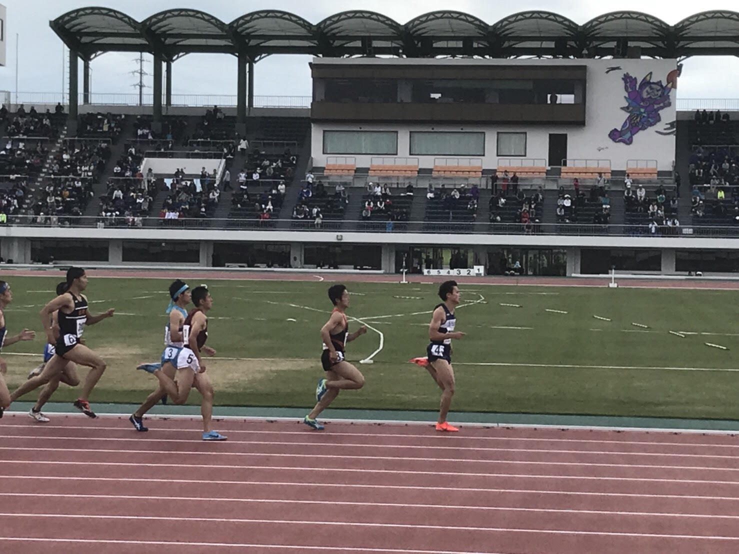 １年木村有希の８００ｍ決勝（右から２番目）